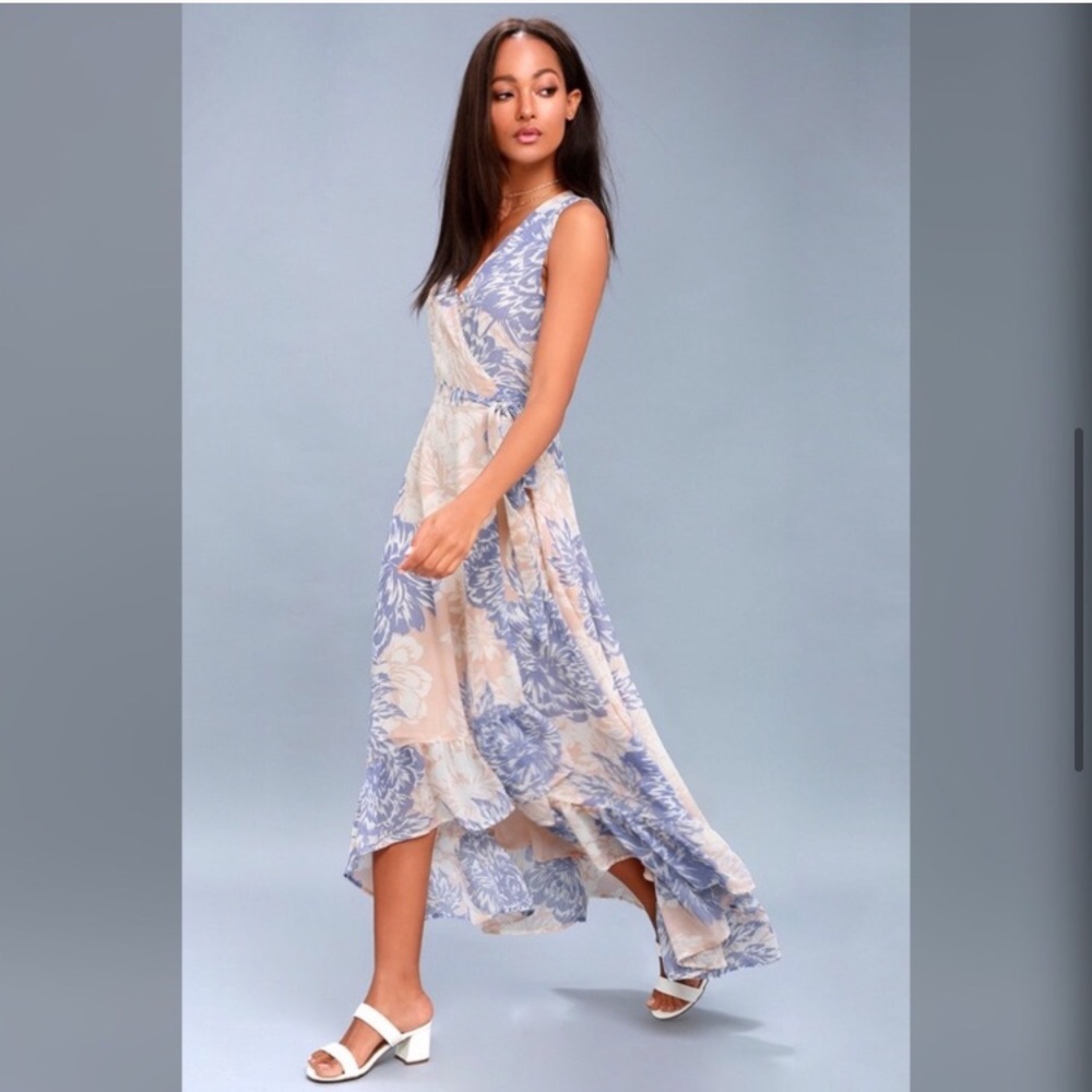 NWT Lulu’s Desert Trip Peach Floral high-low Dress